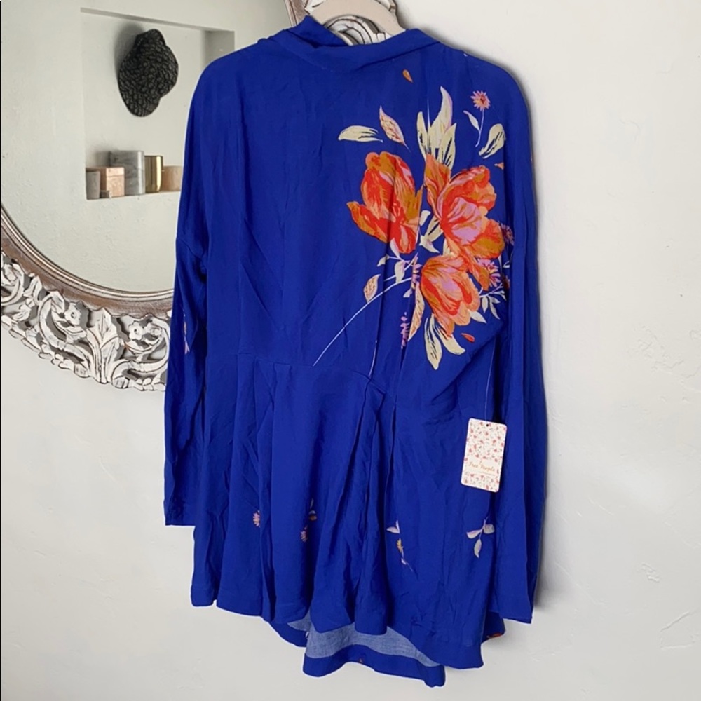 Free People Blue Floral Long Sleeve Dress - Picture 2 of 8
